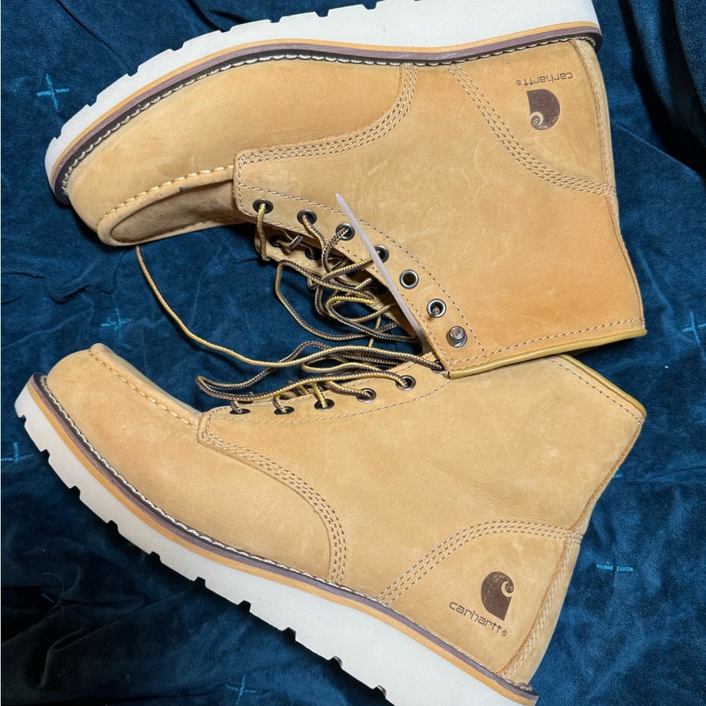 NEW…Carhartt unisex Tan Work Boots size 9.5 - Picture 3 of 5